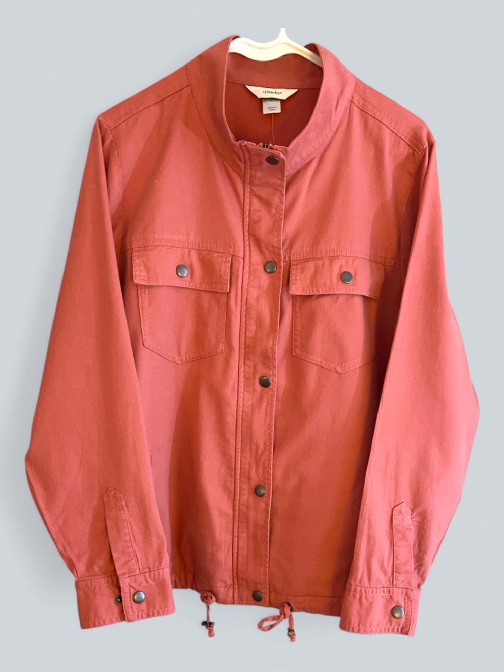 CJ Banks Dusty Terracotta Unlined Cotton Rayon Jacket Size 14W NWT